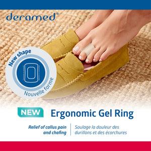 2 Ergonomic gel toe protection rings - one size - Deramed® Fresco Podologia 