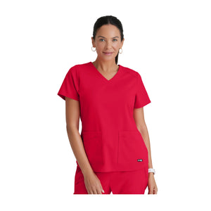 Aura - Tunique col V - Femme - Grey’s Anatomy Stretch Grey’s Anatomy  Rouge / XL