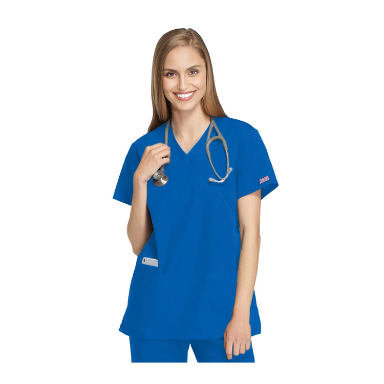 Bayonne - Medical Tunic - Wrap Effect - Short Sleeve - Women - 72 cm - Cherokee Cherokee Authentic Workwear 