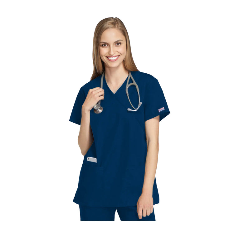 Bayonne - Medical Tunic - Wrap Effect - Short Sleeve - Women - 72 cm - Cherokee Cherokee Authentic Workwear 