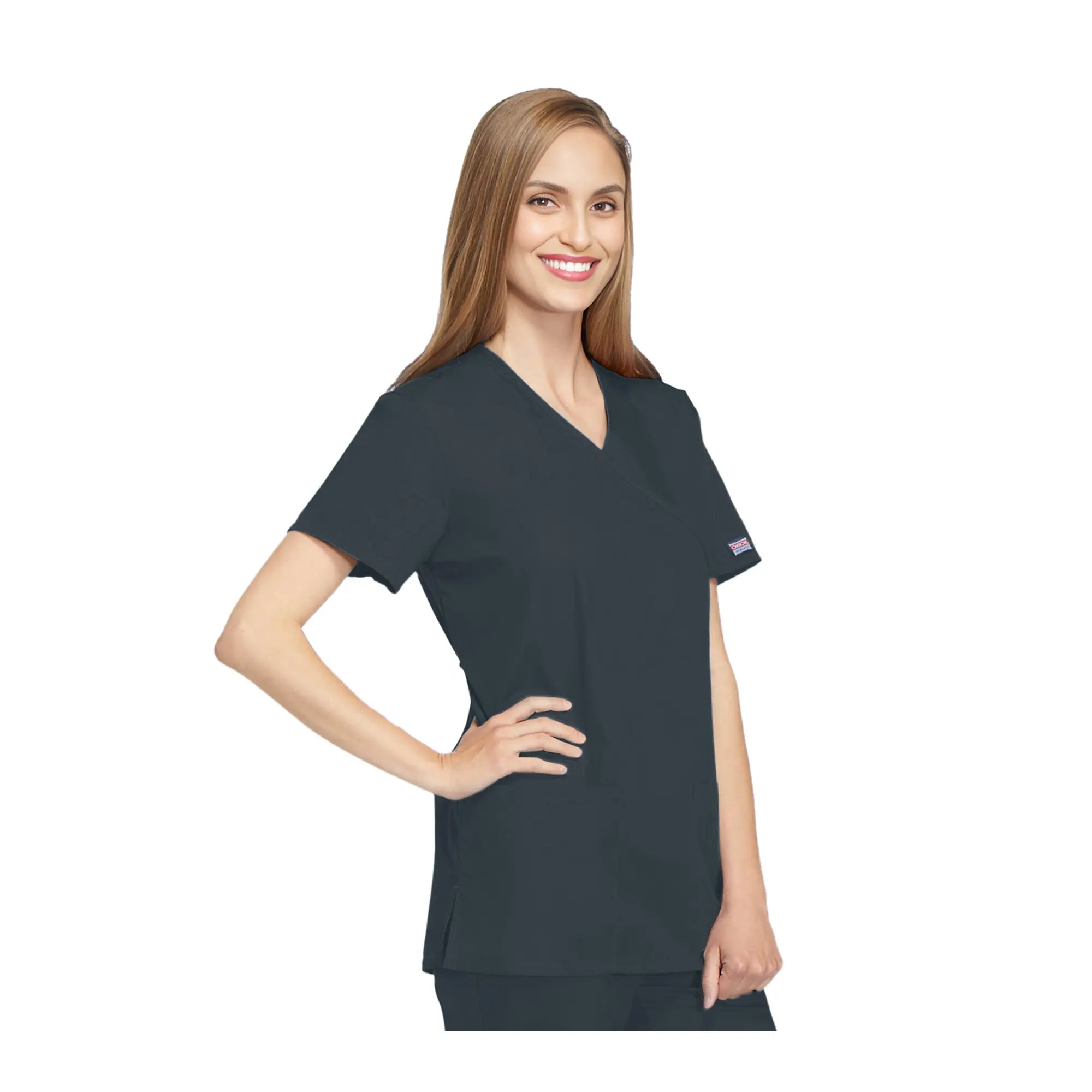 Bayonne - Medical Tunic - Wrap Effect - Short Sleeve - Women - 72 cm - Cherokee Cherokee Authentic Workwear 