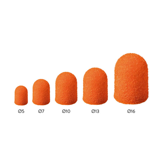 Capuchons Ronds Oranges SK-PODO X10 - Ø 5mm / 16mm - Grain Fin, Moyen ou Gros - Lukas Podological Lukas Podological  Gros-5