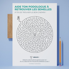 Carnet de jeux enfant : Aide ton podologue à retrouver les semelles (labyrinthe)