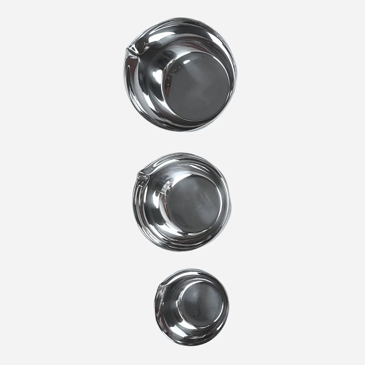 Cupule avec bec et fond plat - Inox - 6 dimensions - Essential by My Podologie Essential 