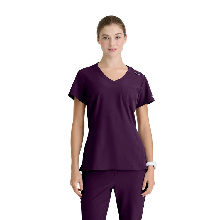 Dignity - Tunique Col V - Femme - Skechers SKECHERS  Aubergine / XL