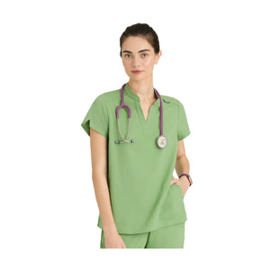 Flora - Tunique col à bande - Femme - Grey’s Anatomy Stretch Grey’s Anatomy  Vert Basilic / XL