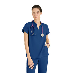Flora - Tunique col à bande - Femme - Grey’s Anatomy Stretch Grey’s Anatomy  Bleu Marine / XL