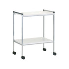 White laminated wood pedestal table - 2 tops