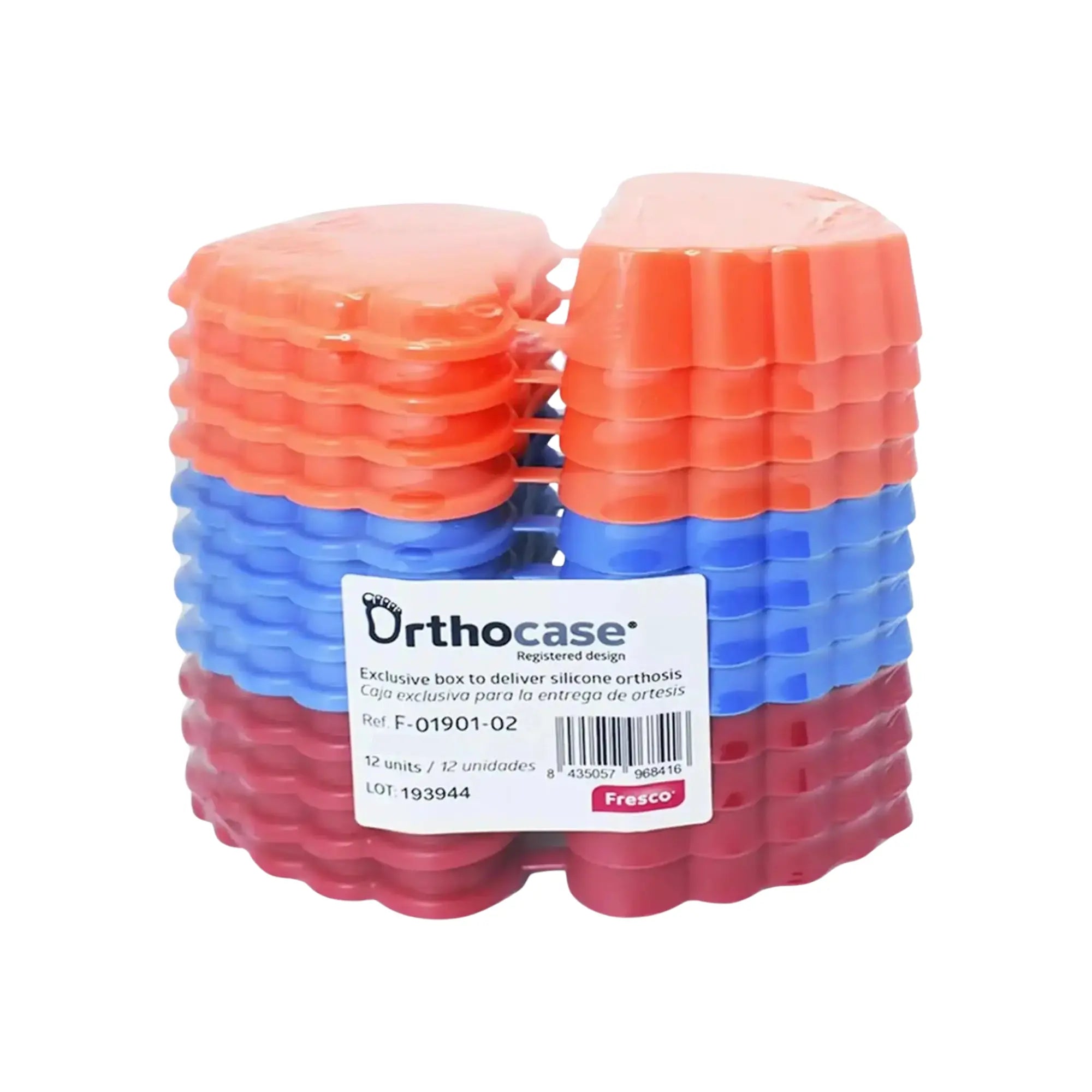 Orthocase - 12 boites de rangement pour orthoplasties en silicone Fresco Podologia 