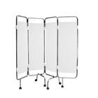 White chrome screen - 4 panels - With casters - CARINA MEDICAL