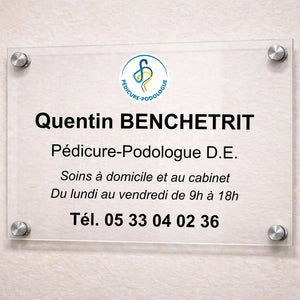 Plaque professionnelle Pédicure-Podologue personnalisable My Podologie 