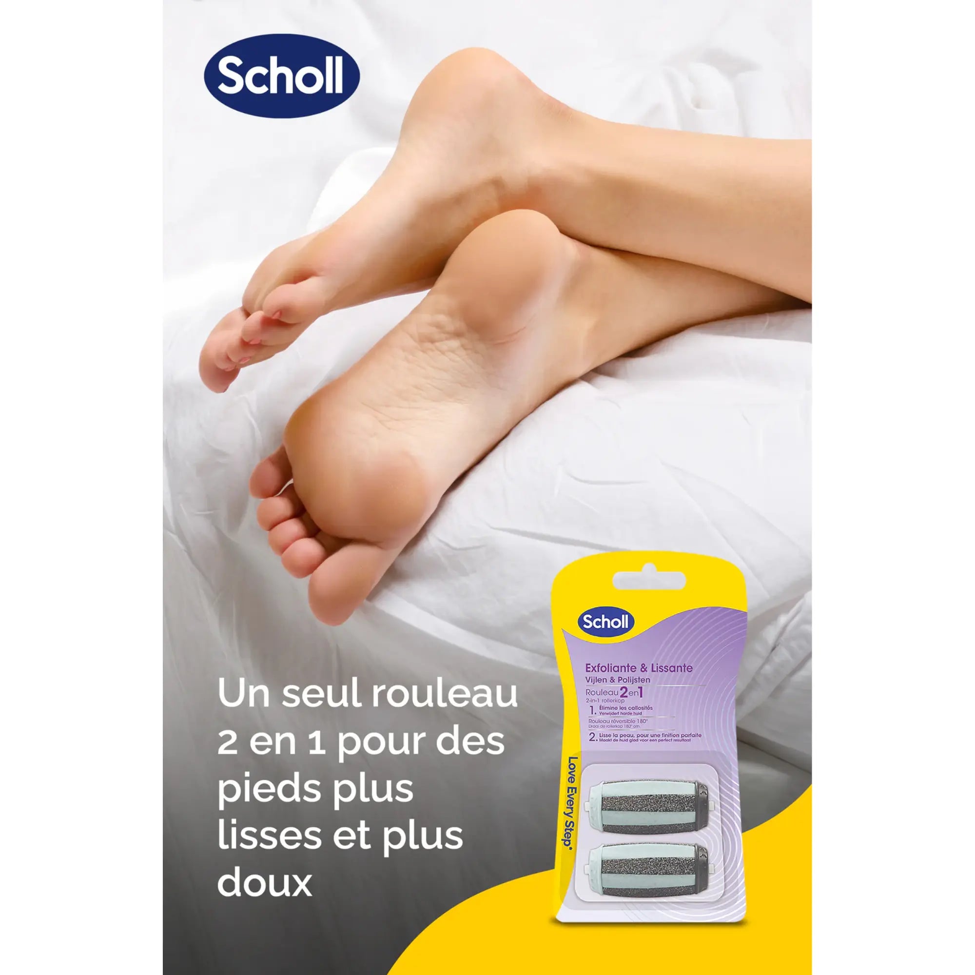 Recharge Rouleau 2 en 1 Exfoliant et Lissant - Râpe de Pédicurie Électrique - Scholl Scholl 