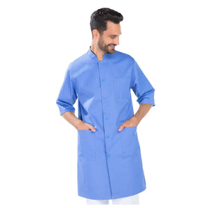 Stéphano - Blouse - Manches courtes - Homme - 100 cm My Blouse  Sergé-Bleu-Azur-C403-T6-XXXL