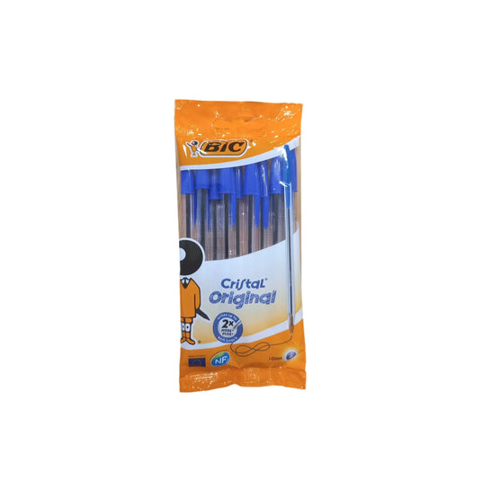 Stylos à bille - bleu medium 1 mm - Cristal Original - 8 pièces - BIC Bic 